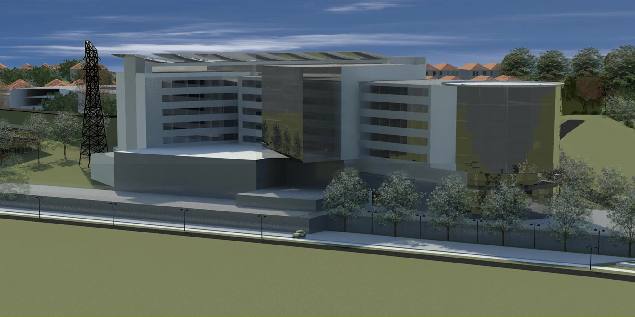 Artist's impression of the precinct from the hill top